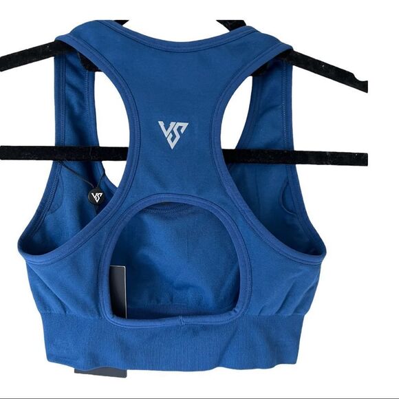 V Shred Blue Racerback Seamless Flex Sports Bra Size Small - Picture 6 of 10